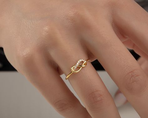 Minimal Rings Minimalist Jewelry, Minimal Rings, Infinity Knot Ring, Rings Minimalist, Infinity Knot, Minimal Ring, Handmade Jewelry Ring, Gold Promise Rings, Antique Bridal Jewelry