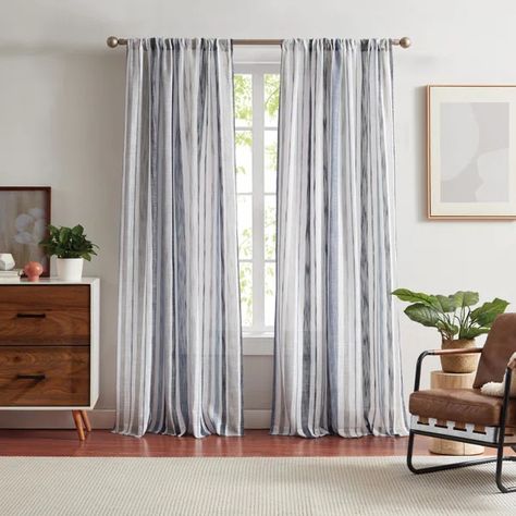 Vanscoy Polyester Sheer Curtain Pair Tassel Curtains, Striped Curtains, Sheer Curtain Panels, Window Accessories, Nautical Home, Rod Pocket Curtain Panels, Rod Pocket Curtains, Beachcrest Home, G H