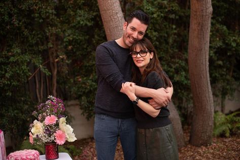 Jonathan Scott Throws 'Intimate Party' for Zooey Deschanel's Birthday: 'All About the Details' Intimate Party, Jonathan Silver Scott, Jessica Day, Carpool Karaoke, Scott Brothers, Drew Scott, 500 Days Of Summer, Emily Deschanel, Jonathan Scott