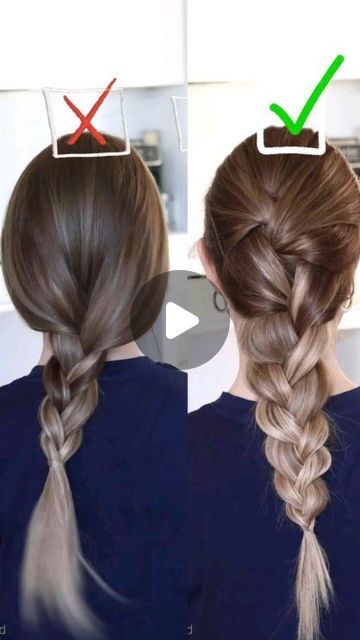 Easy Single Braid Hairstyles, Braided Hairstyles French Braids, Fake Braids Hairstyles, How To Fake French Braid, Fake French Braid Tutorials, Low Braid Hairstyles, How To French Braid Your Own Hair, Fake French Braid, Fake Braid