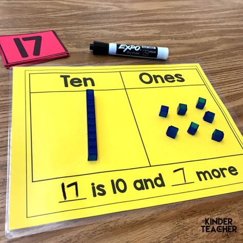 Teaching Teen Numbers Kindergarten, Teen Numbers Kindergarten Activities, Teen Number Activities, Teaching Teen Numbers, Teen Numbers Kindergarten, Love Numbers, Math Is Fun, Decomposing Numbers, Math Centers Kindergarten