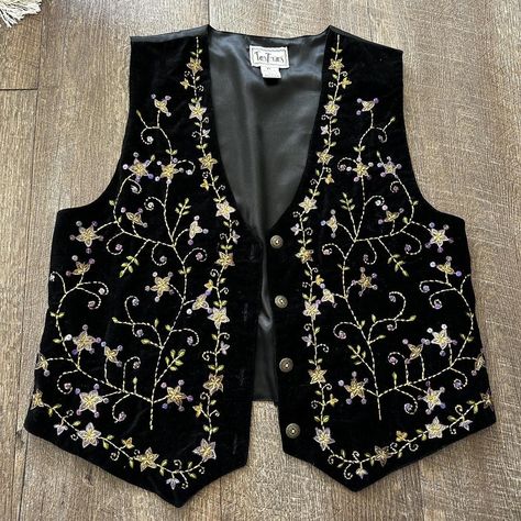 Insane fairy core/ whimsigoth vest with embroidered... - Depop Whimsigoth Vest Outfit, Style Moodboard, Dream Fashion, Vest Outfit, Fairy Clothes, Study Style, Vest Outfits, Fairy Core, Dream Clothes