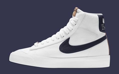 Nike's Flora Pack Continues with the Blazer Mid 77 "Indigo" | HOUSE OF HEAT Indigo Blazers, Blazers Black, Decorative Embroidery, The Comeback, Nike Blazer Mid 77, Blazer Mid, Indigo Dye, Nike Blazer, Black Blazers