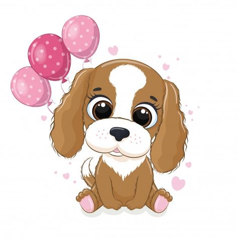 Tarjeta de felicitación de feliz cumplea... | Premium Vector #Freepik #vector #perro #dibujos-animados #animal #piso Birthday Illustration, Puppy Birthday, Happy Birthday Greeting Card, Baby Clip Art, Puppy Party, Happy Birthday Greetings, Puppy Dogs, Birthday Greeting, Dog Drawing