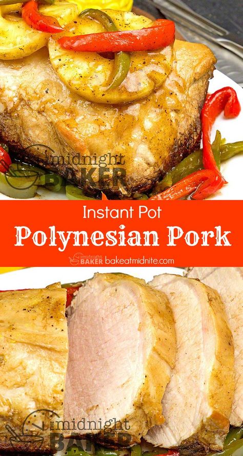 Roasting is possible in your Instant Pot. This delicious Polynesian pork loin is the proof. Hawaiian Pork Loin Instant Pot, Pork Loin Recipes Ninja Foodi, Instant Pot Pork Loin Recipe, Boneless Pork Loin Roast, Slow Cooker Pork Loin, Pork Loin Roast Recipes, Pot Recipes Easy, Boneless Pork Loin, Pork Loin Recipes