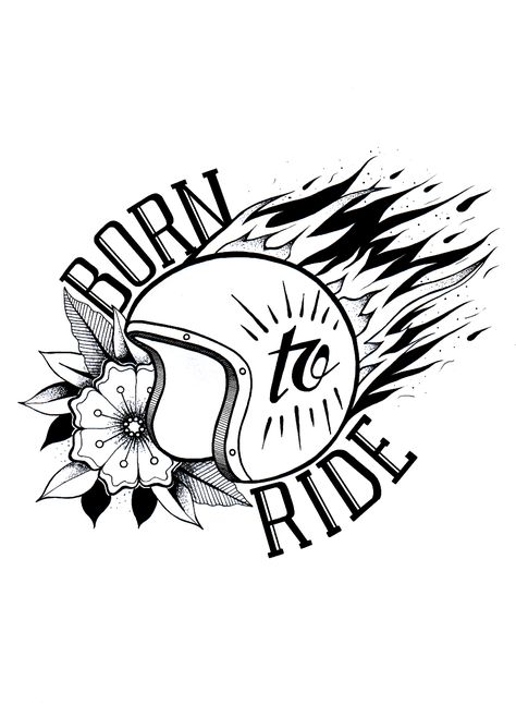 Born To Ride Tattoo, Ride Tattoo, Dirt Bike Tattoo, Voodoo Doll Tattoo, Harley Tattoos, Motor Tattoo, Mechanic Tattoo, Tattoo Lettering Design, Bestie Tattoo