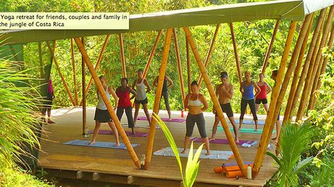 Yoga deck with shade Yoga Deck Outdoor, Outdoor Yoga Space, Costa Rica Surfing, Yoga Deck, Yoga Garden, Yoga Place, Yoga Shala, Ashtanga Vinyasa Yoga, Eco Lodges