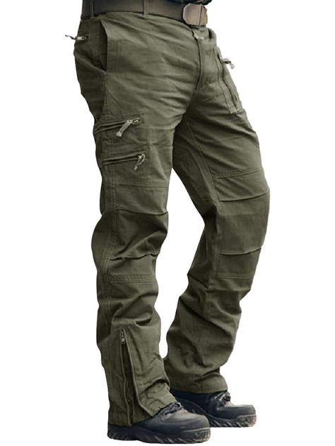 PRICES MAY VARY. 100% Cotton Zipper closure Machine Wash COMFY FABRIC: Made from 100% breathable soft cotton fabric to keep you cool and dry during long hours on the job, cargo pants for men are the perfect work pants for men demanding manual labor and projects. These cargo pants for men relaxed fit with lightweight, durable material makes you move freely while you work. FUNCTIONAL POCKETS: Featuring totally 11 pockets including 3 zipper cargo pockets, 2 back zipper pockets, 2 hand pockets, 1 fr Army Cargo Pants, Mens Tactical Pants, Camouflage Cargo Pants, Black Russian, Army Camouflage, Cotton Cargo Pants, Military Pants, Tactical Pants, Mens Cargo