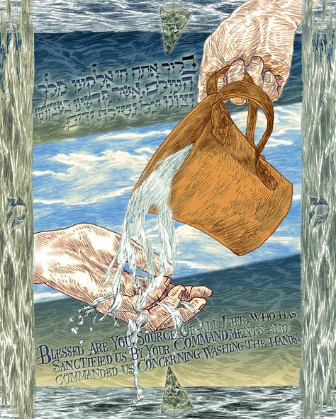 Cultural Women, Judaism Art, Jewish Inspiration, Hebrew Calligraphy, Washing Your Hands, Hebrew Blessing, Hebrew Prayers, Biblical Hebrew, Bible Study Help