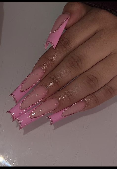 Cute Pink Nails, Tapered Square Nails, Spring Acrylic Nails, French Tip Nail Designs, Long Acrylic Nail Designs, Long Nail Designs, Fall Acrylic Nails, Acrylic Nails Coffin Pink, Long Square Acrylic Nails