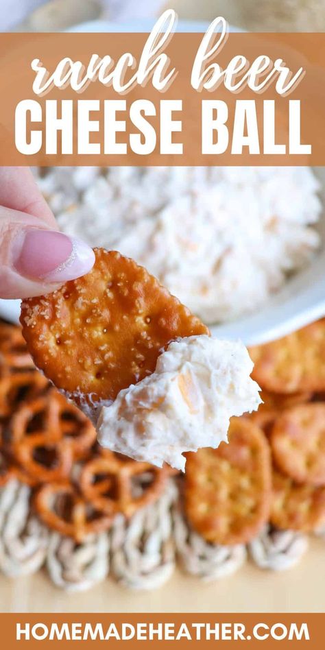 This creamy beer dip cheese ball is crafted with Hidden Valley Ranch seasoning, cheddar cheese and a hint of beer flavor - perfect for any occasion. Cream Cheese Beer Dip, Ranch Beer Cheese Dip, Applebees Beer Cheese Dip, Hidden Valley Ranch Seasoning, Hidden Valley Ranch Recipes, Crockpot Drinks, Dip Recipes Crockpot, Beer Cheese Dip Recipe, Beer Dip