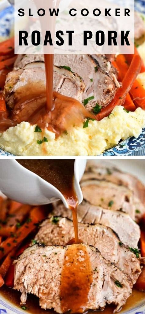 Pork Loin Recipes Slow Cooker, Slow Cooker Recipes Family, Baked Pork Loin, Slow Roast Pork, Slow Cooker Christmas, Cooking Pork Roast, Pulled Pork Recipe Slow Cooker, Slow Cooker Pork Loin, Pork Loin Recipe