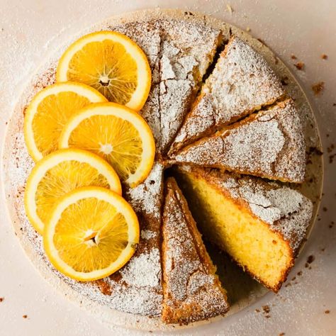 Orange olive oil cake is a tender and moist olive oil cake infused with fresh and bright orange flavor. Orange Olive Oil Muffins, Vegan Orange Olive Oil Cake, Olive Oil Cake Orange, Pineapple Pound Cake, Baking With Olive Oil, Orange Olive Oil Cake, Orange Olive Oil, Olive Oil Cake Recipe, Citrus Cake