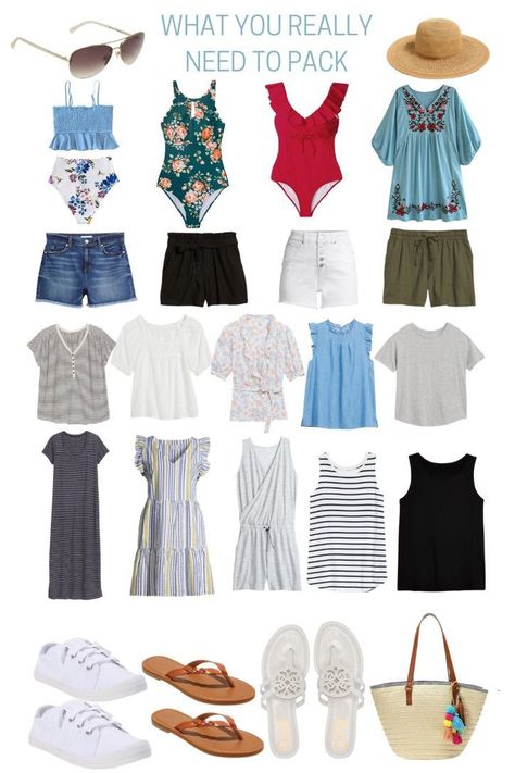 Beach Trip Packing, Beach Trip Outfits, Pack For Travel, Beach Vacation Packing, Beach Wardrobe, Trip Packing, Home Lighting Design, Packing Guide, Travel Capsule Wardrobe