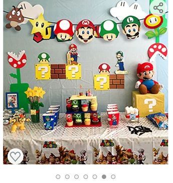 Mario Bros Party Ideas Decoration, Mario Birthday Party Decorations, Mario Bros Birthday Party Ideas, Summer Kids Party, Mario Birthday Cake, 4de Verjaardag, Super Mario Bros Birthday Party, Mario E Luigi, Super Mario Bros Party