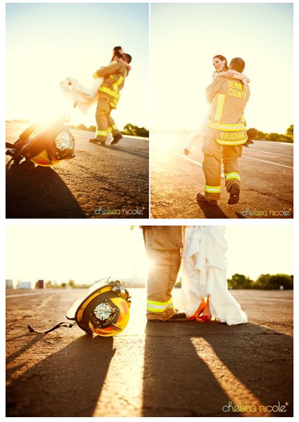 firefighter love destinationinspir... Fireman Wedding Photos, Firefighter Family, Firefighter Love, Wedding Photography Inspiration, Happily Ever After, Firefighter, Wedding Pictures, Big Day, Future Wedding