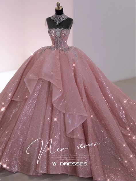 Pink Gown For Debut, Disney Prom Dresses Princesses, Debut Gowns, Quinceanera Themes Dresses, Pink Princess Dress, Quinceñera Dresses, Light Pink Wedding, Quinceanera Dresses Pink, Pretty Quinceanera Dresses