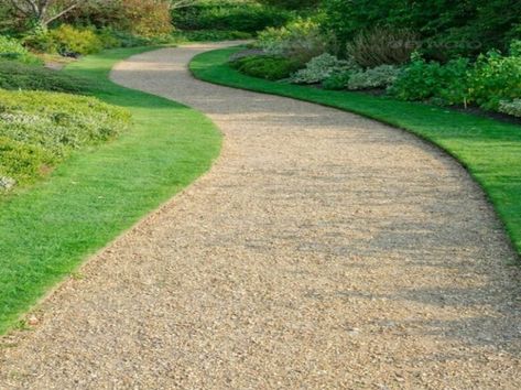 Garden Path Gravel, Self Binding Gravel Path, Gravel Paths In Gardens, Gravel Walkways Paths, Gravel Pathway Ideas, Walkway Gravel, Gravel Garden Path, Garden Gravel, Gravel Walkway