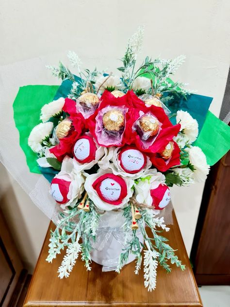 Golf Ball Golf Bouquets, Golf Ball Bouquet, Golf Ball Flowers, Golf Ball, Flowers Bouquet, Gift Wrapping, Golf, Table Decorations, Collage