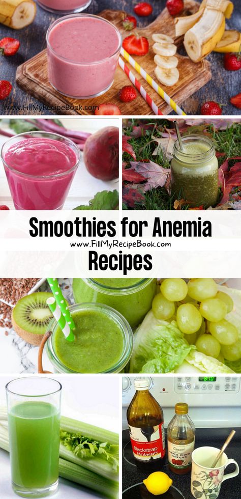 Here we share a few recipe ideas to create for a iron rich smoothie that will help with anemia deficiency, fruits and vegetables filled with various ingredients that help for anemia, Food For Iron Deficiency, Iron Enriched Foods, High Iron Smoothies, Iron Rich Smoothie Recipes, Iron Rich Fruits, Iron Rich Smoothie, Iron Diet, My Recipe Book, High Protein Smoothies