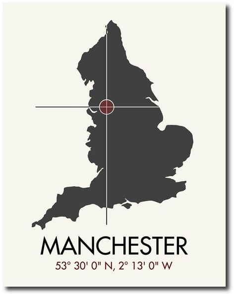 Manchester Venus Flowers, Manchester Buildings, Manchester Map, Latitude And Longitude Map, Uk Map, Manchester Art, Manchester United Football Club, Latitude Longitude, Manchester United Football