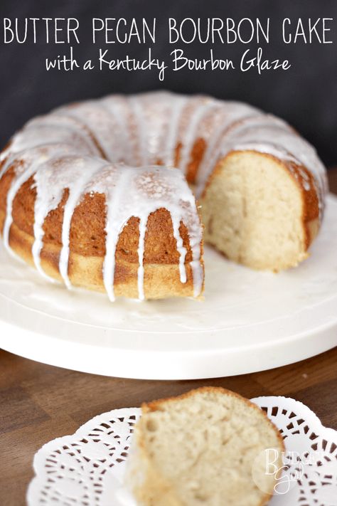 Bourbon Pecan Cake, Whiskey Bundt Cake, Bourbon Cake Recipe, Whiskey Cake Recipe, Bourbon Cake, Cake Yellow, Whiskey Cake, Butter Pecan Cake, Bourbon Glaze