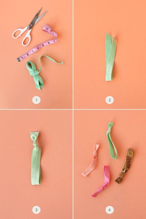 DIY simple knot elastic hair tie Diy Hair Elastics, Diy Hair Ties, Hair Ties Diy, Diy Wedding Flowers, Elastic Hair Ties, Diy Hair Bows, Diy Hair Accessories, Hair Elastics, Diy Hair