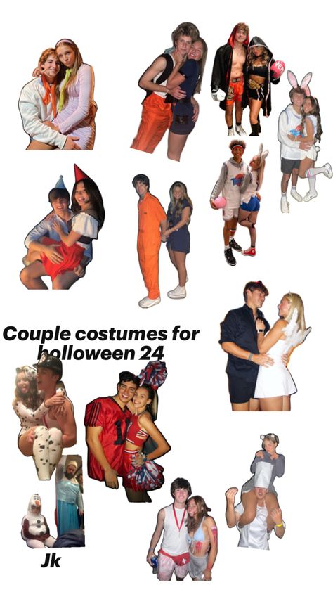 Trendy costumes for couples holloween Boyfriend Costumes Halloween Couples, Easy Cute Couples Halloween Costumes, Matching Hollowed Costumes Bf And Gf, Relationship Costumes, Basic Couple Costumes, College Couple Costumes, Trendy Costumes, Hollowed Costumes, Bf And Gf