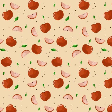 Apple Pattern Illustration, Apples Background, Apples Wallpaper, Apple Drawing, Hipster Decor, Apple Illustration, Fruit Designs, Draw Vector, Apple Background