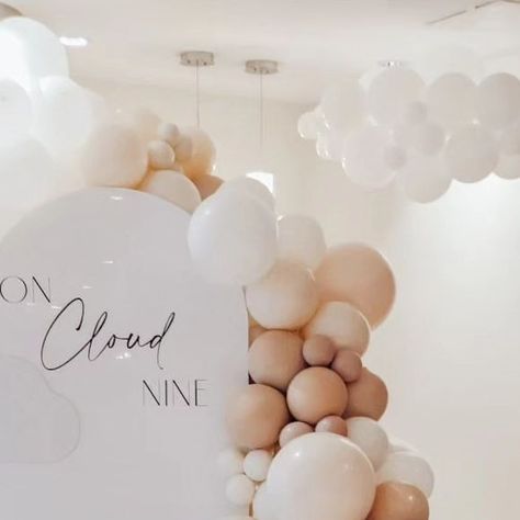 GTA BALLOONS + EVENTS on Instagram: "On Cloud Nine ☁️   Balloons By Sabrina @bubblenbloom.to Backdrop @__amoredecor  White + Soft Neutrals for this Dreamy Setup   . .  #oncloud9 #oncloudnine #oncloud9babyshower #oncloudnineballoons #oncloud9balloons" Cloud Theme Backdrop, Cloud Theme, Garland Backdrops, Bridal Shower Inspiration, Themed Desserts, On Cloud Nine, Shower Inspiration, Baby Shower Inspiration, Shower Themes