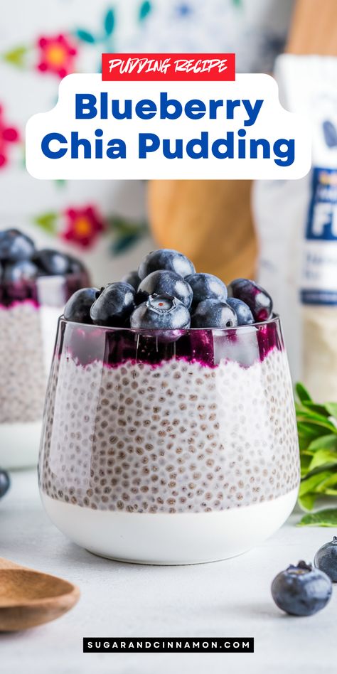 Enjoy a refreshing blueberry chia pudding that's both delicious and nutritious! 🫐🌿 This simple recipe is loaded with antioxidants and makes a perfect breakfast or snack. Easy to prepare and great for meal prep, save this pin to keep this tasty treat on hand! 📌💙 Cherry Chia Seed Pudding, Chia Overnight Pudding, Low Calorie Chia Pudding, Overnight Chia Pudding Breakfast, Chia Breakfast Recipes, Chia Seed Breakfast Recipes, Easy Chia Pudding Recipes, Blueberry Chia Seed Pudding, Chia Seed Breakfast Pudding