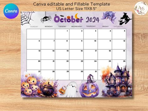 EDITABLE October 2024 Calendar,beautiful Happy Spooky Halloween Planner With Scary Pumpkins and Ghosts, Kids Colorful Autumn School Calendar - Etsy Scary Pumpkins, Autumn School, Halloween Planner, October Calendar, Classroom Calendar, Kids Schedule, School Calendar, Scary Pumpkin, 2024 Calendar