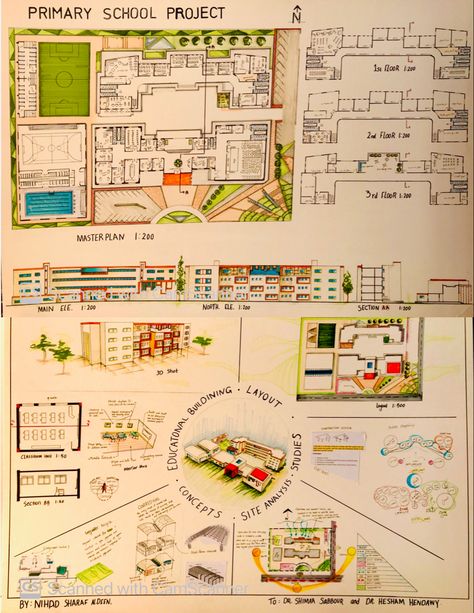 School Design Concept Architecture Ideas, Architecture Sheets Handmade, School Concept Architecture Ideas, Public Library Design, Site Analysis Architecture, Architecture Journal, Architecture Drawing Presentation, Architecture Blueprints, Architecture Design Process