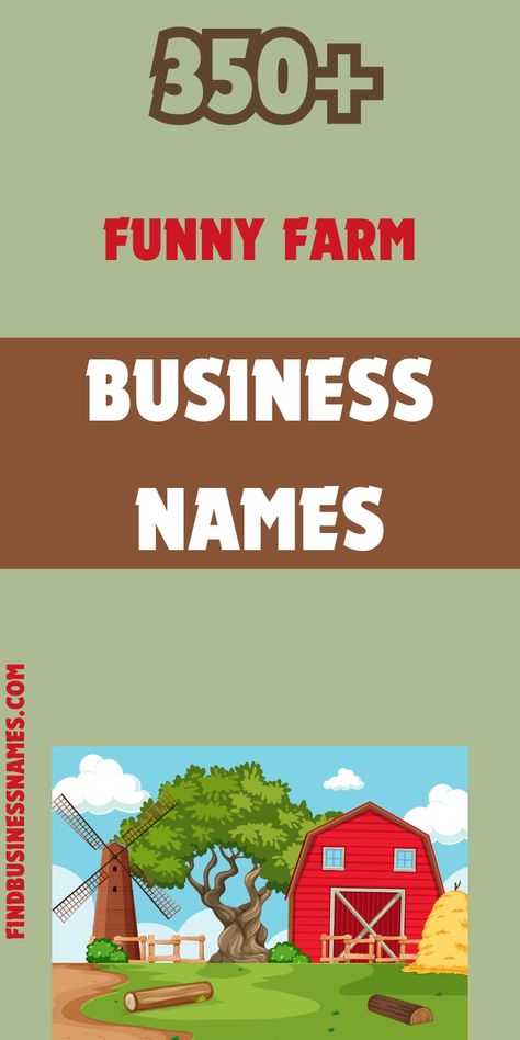 Find inspiration for your agribusiness with these hilarious farm business names! 

Perfect for adding a touch of humor to your brand, these creative names will make your farm stand out. 

#FunnyFarmBusinessNames 4 H Club Names, Funny Farm Names, Farm Names Ideas, Farm Names, Happy Farm, Farm Business, Funny Farm, Name Suggestions, Creative Names