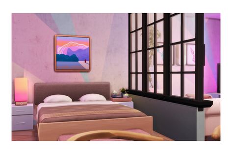 Sims 4 Penny Pizzazz Apartment, Penny Pizzazz Apartment, Sims 4 Studio Apartment, Penny Pizzazz, Sims 4 Studio, Mcm House, Apartment Renovation, Sims 4 Houses, The Sims4