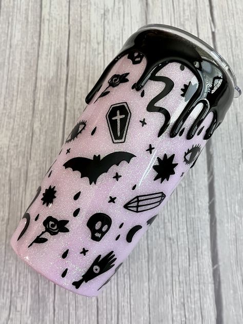 Pink and Black witchy vibes tumbler Witchy Tumbler, Drip Tumbler, Halloween Tumbler, Tumbler Cups Diy, Henderson Nv, Tumbler Ideas, Mom Tumbler, Diy Tumblers, Pink Halloween