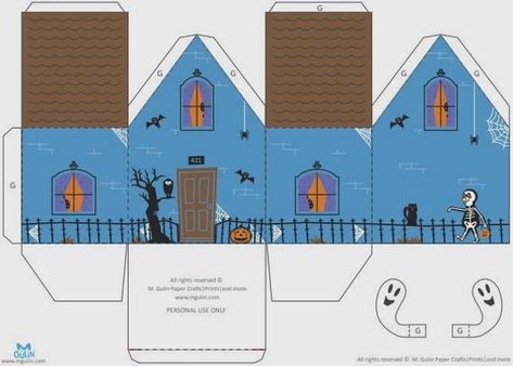 PAPERMAU: Halloween Special - Haunted House Favor Box Papercraft - by M. Gulin Box Papercraft, 3d Paper Houses, Dollhouse Halloween, Casa Halloween, Paper Furniture, House Template, Halloween Miniatures, Paper House, Halloween Village