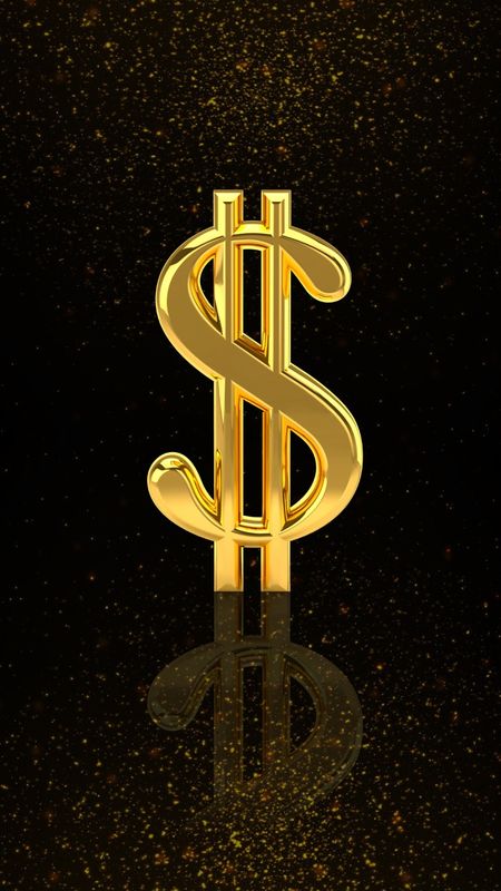 Dollar Sign, Money, Frame, Gold, Black