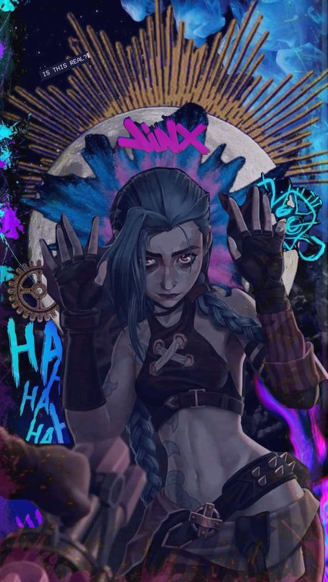 #jinxarcane #jinx #arcane #arcaneleaugeoflegends #aestehthic #neon #blue #pink #wallpaper Dark Arcane Wallpaper, Arcane All Characters, Arcane Room Aesthetic, Arcane Characters Names, Jinx Wallpaper Arcane Aesthetic, Jinx Wallpaper Ipad, Jinx Phone Theme, Jinx Phone Wallpaper, Jinx Color Palette