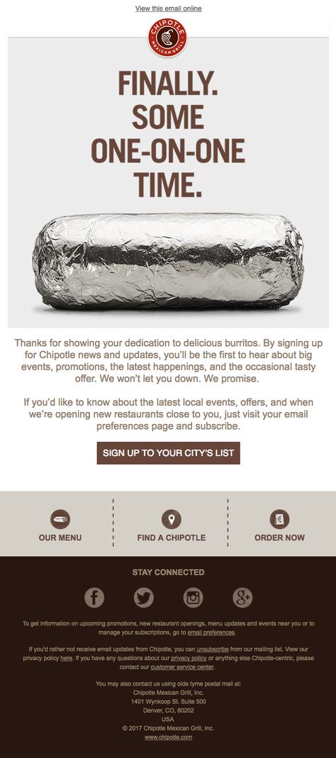 The Best Tasting Email You’ll Receive Abandoned Cart Email, Chipotle Mexican Grill, Welcome Emails, Email Template Design, Mexican Grill, Email Design Inspiration, Email Client, Email Automation, Email Marketing Design