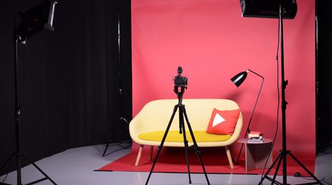 Influencer Studio, Youtube Backdrops, Cinderella Design, Filming Set, Youtube Setup, Youtube Influencer, Home Studio Ideas, Bakery Design Interior, Tv Set Design