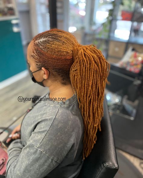 Not quite there yet, we've got you covered. 💋 Ponytail Game 🔥 Sisterlocs Ponytail, Sisterlocks Ponytail Styles, Sisterloc Jewelry, Sisterlocks Styles Updo, Loc Method Natural Hair, Loc Colors, Dreadlocks Hair Care, Sister Locks, Sisterlocks Styles