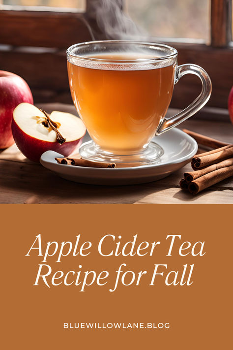 Warm up your autumn days with this delicious and easy apple cider tea recipe! Perfect for family gatherings or quiet afternoons, this comforting drink combines the sweet flavors of apple cider with aromatic spices. Discover how to create a cozy moment with every sip!  #FallRecipes #AppleCiderTea #CozyDrinks #FallFood The Cozy Plum, Apple Cider Tea Recipes, Apple Cider Crockpot Recipe, Apple Tea Recipe, Apple Cider Tea, Viking Recipes, Fall Tea Party, Spiced Cider Recipe, Spiced Tea Recipe