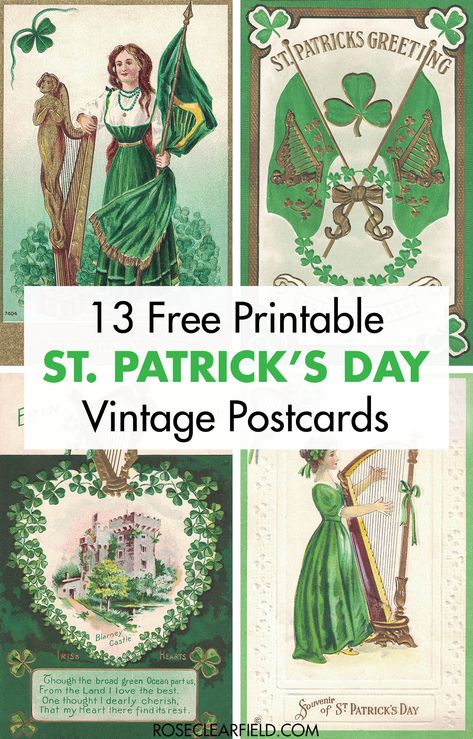 Vintage St Patrick’s Day Images, Vintage Easter Postcards Free Printable, St Patricks Day Printable Decor, Vintage St Patrick’s Day, St Patricks Day Clip Art Free Printable, St Patrick’s Day Pictures, Vintage St Patricks Day Decorations, St. Patrick, St Patrick’s Day Printables