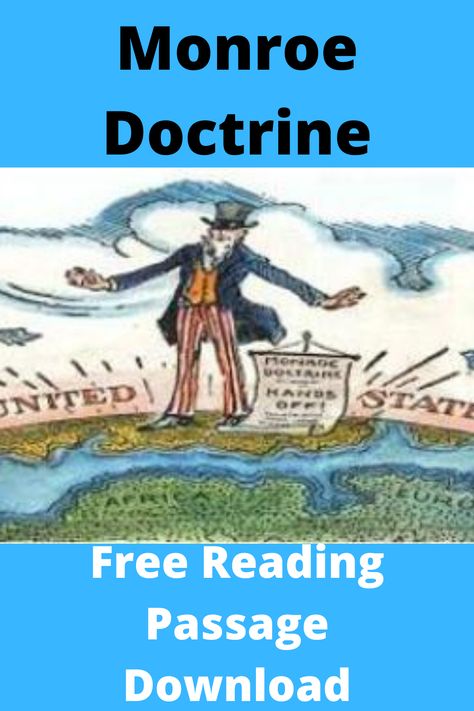 Free Reading Passages, 8th Grade History, Monroe Doctrine, American History Lessons, Cycle 3, History Class, Close Reading, Reading Passages, History Lessons