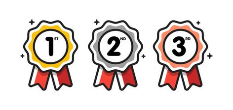 Ribbon Label, Bunny Coloring, Flat Design Icon, First Second Third, Business Labels, Bunny Coloring Pages, Third Place, Pencil Toppers, One Two Three