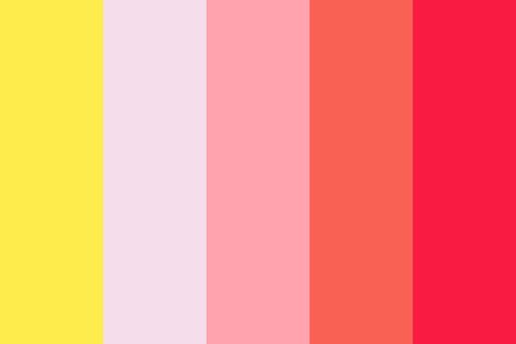 Strawberry Lemonade Color Palette Lemonade Color Palette, Gemini Palette, Gemini Color, Summer Color Palettes, Strawberry Color, Color Schemes Colour Palettes, Raspberry Lemonade, Summer Acrylic Nails, Color Palette Design