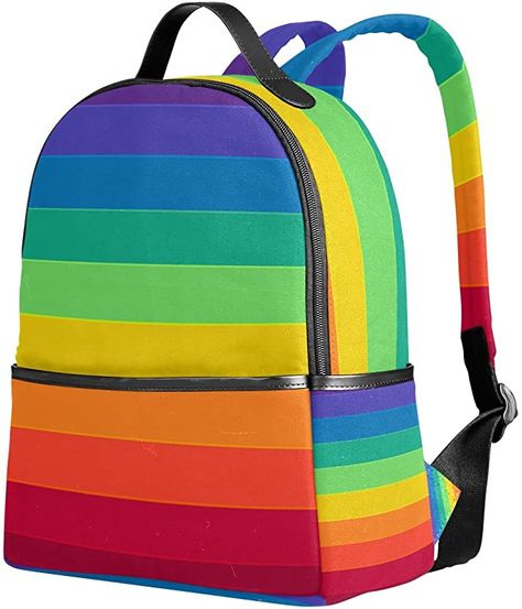 Amazon.com: YZGO Striped Rainbow Children School Backpacks for Boys Girls Youth Canvas Bookbags Travel Laptop Bags: Computers & Accessories School Trip Outfit, Backpacks For Boys, Rainbow Children, School Backpack Boys, Rainbow Accessories, Laptop Travel Bag, Backpack Reviews, Small Laptop, Rainbow Fashion