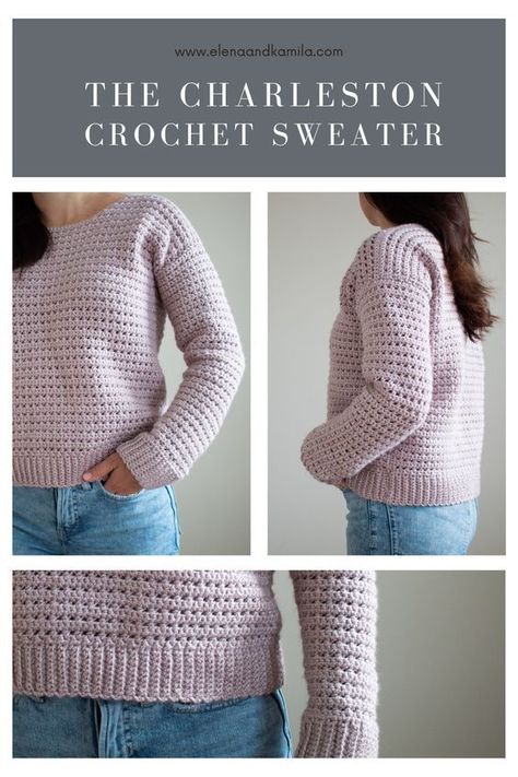 The Charleston Crochet Sweater will be a staple in your wardrobe! check out the free crochet pattern Free Jumper Crochet Pattern, Crochet Top Down Sweater Free Pattern, Crochet Jumper Free Pattern, Crochet Sweater Pattern Free Women, Crochet Top Pattern Summer, Free Crochet Sweater, Crochet Pullover Pattern, Crochet Tunic Pattern, Crochet Sweater Free