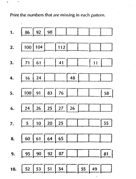 Number Series Worksheets, Number Patterns Worksheets, 3rd Grade Writing, Math Patterns, Pattern Grading, Grammar For Kids, Pattern Worksheet, Math Vocabulary, Number Patterns